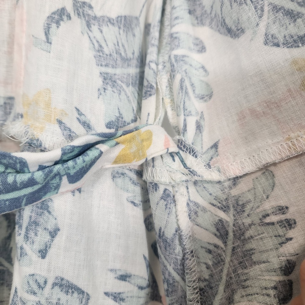 Marine Layer Linen Blend Tropical Wrap Dress Small Resort Vacation resort beach - Picture 10 of 11